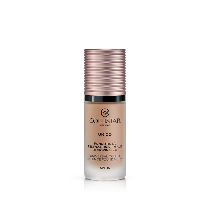 30 ml bottle of medium amber treatment foundation, silky fluid finish