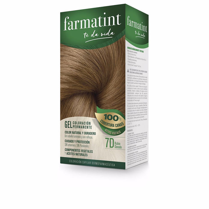 Tube and developer bottle set for 7D golden blonde permanent hair colour gel