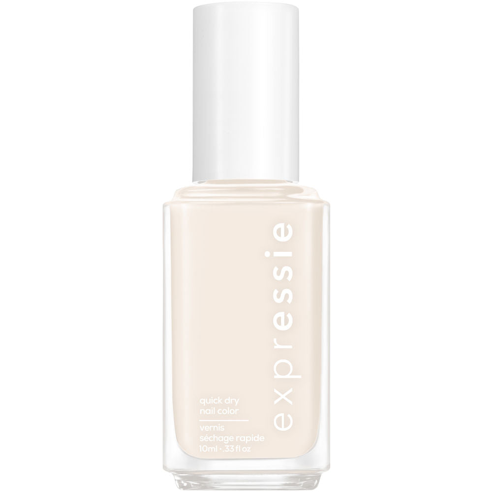 10 ml quick-dry cream nail polish bottle with flat ambidextrous brush, vibrant neutral shade