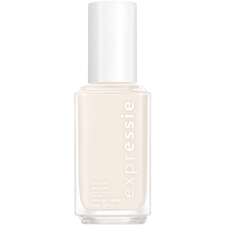 10 ml quick-dry cream nail polish bottle with flat ambidextrous brush, vibrant neutral shade