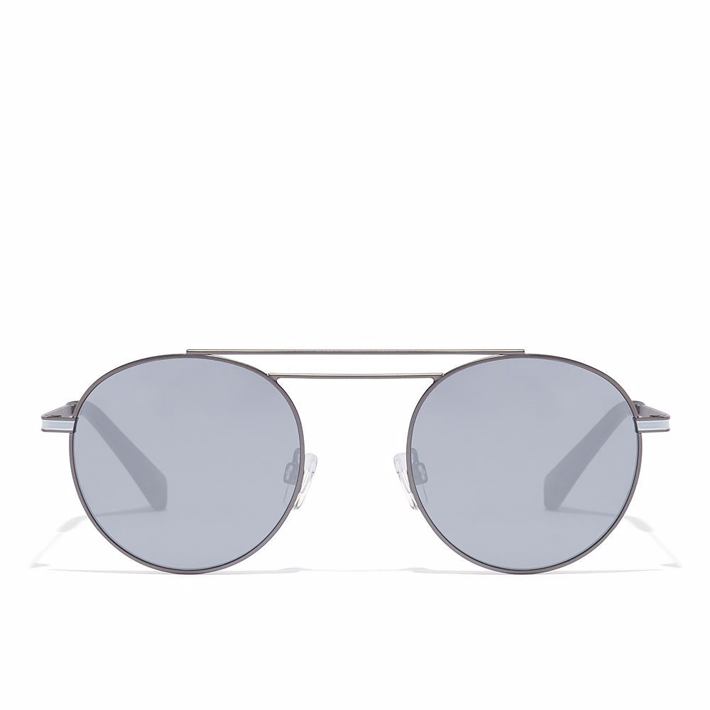 Black round stainless steel sunglasses with double top bar, TR18 lenses, Unisex