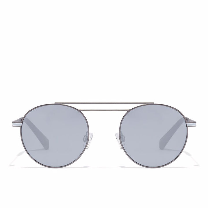Black round stainless steel sunglasses with double top bar, TR18 lenses, Unisex