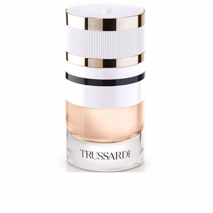 30 ml clear perfume bottle with minimalist label, jasmine floral theme