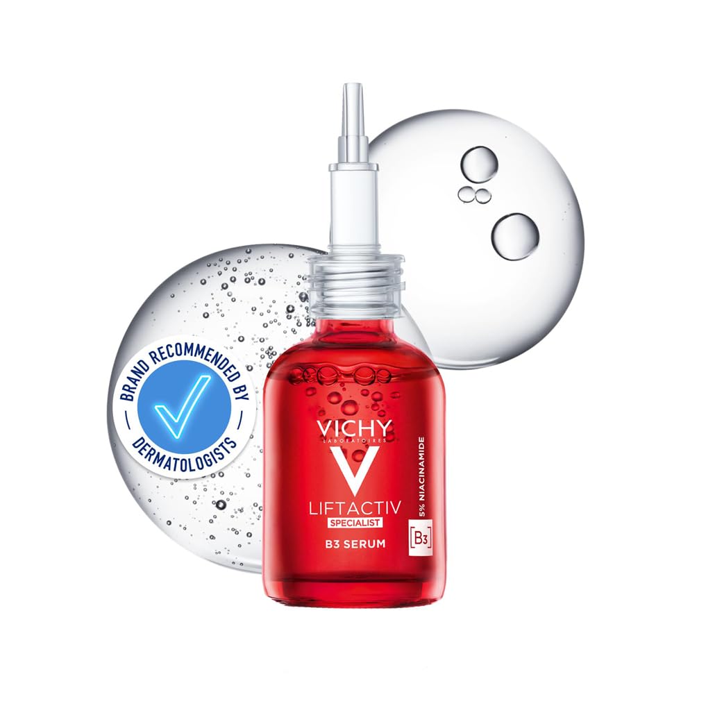 30 ml pump serum bottle; niacinamide and AHA brightening formula for Women