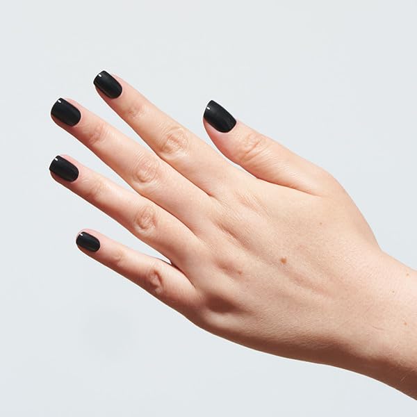 24-piece midnight black glossy press-on false nails set with adhesive tabs