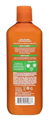 400 ml shampoo bottle labelled Avocado & Shea, for dry curly hair, pump cap