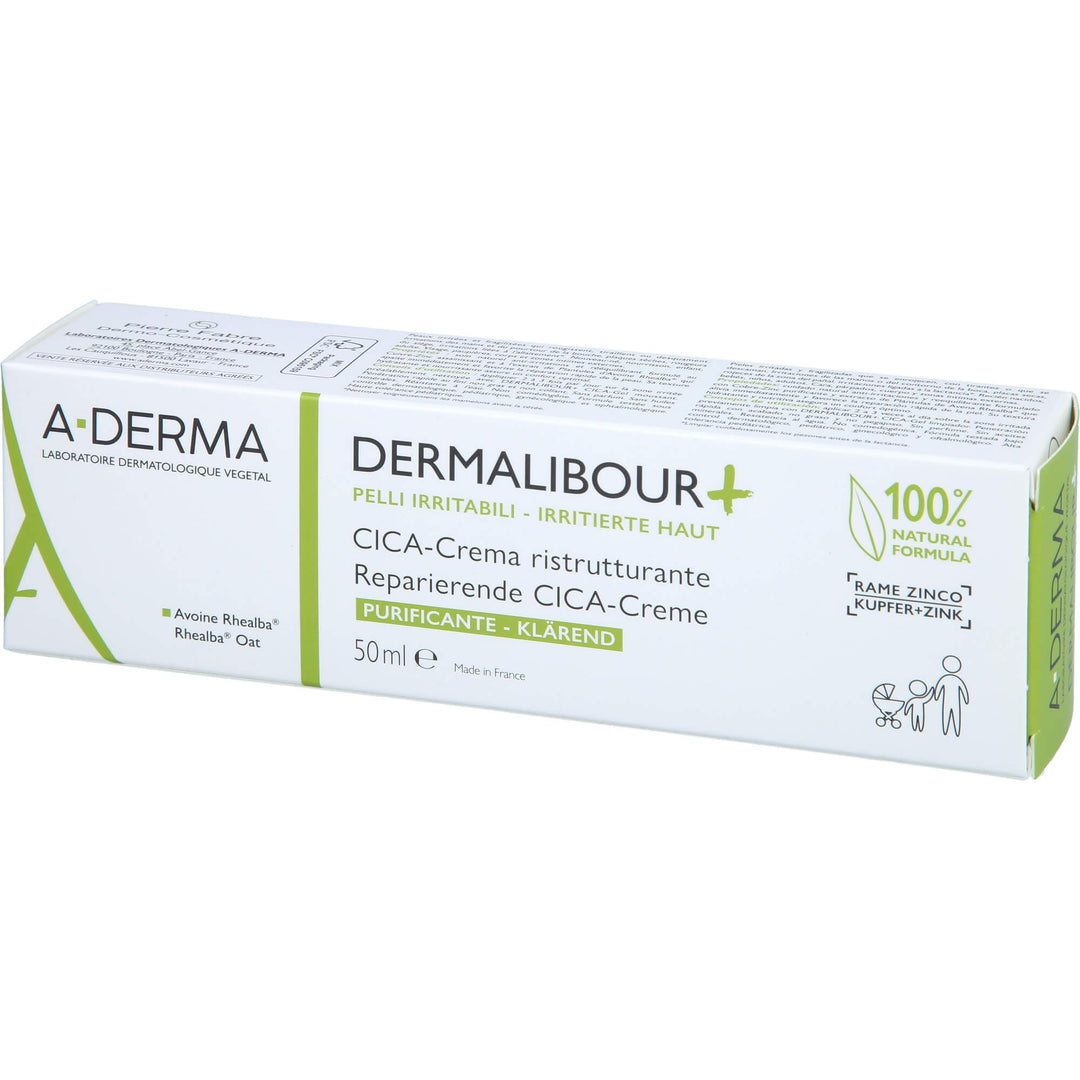 Tube of A‑Derma DERMALIBOUR+ Cica‑Cream for soothing baby skin