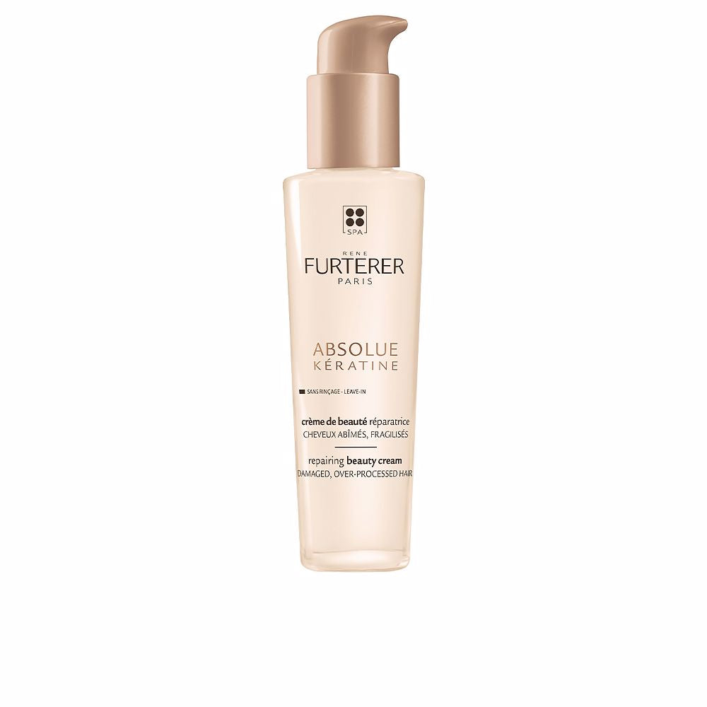 100 ml pump bottle of repairing leave-in hair cream, vegetable keratin formula
