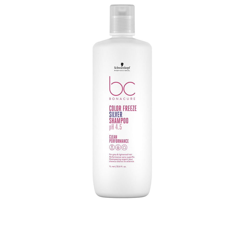 1,000 ml pigmented silver toning shampoo bottle for Unisex white and bleached hair