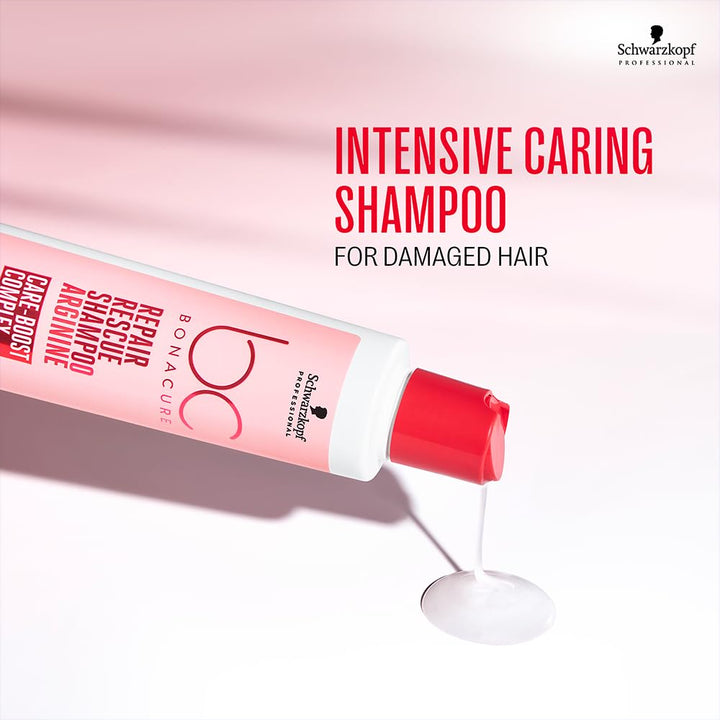 250 ml translucent shampoo bottle, Repair Rescue label, Unisex hair care