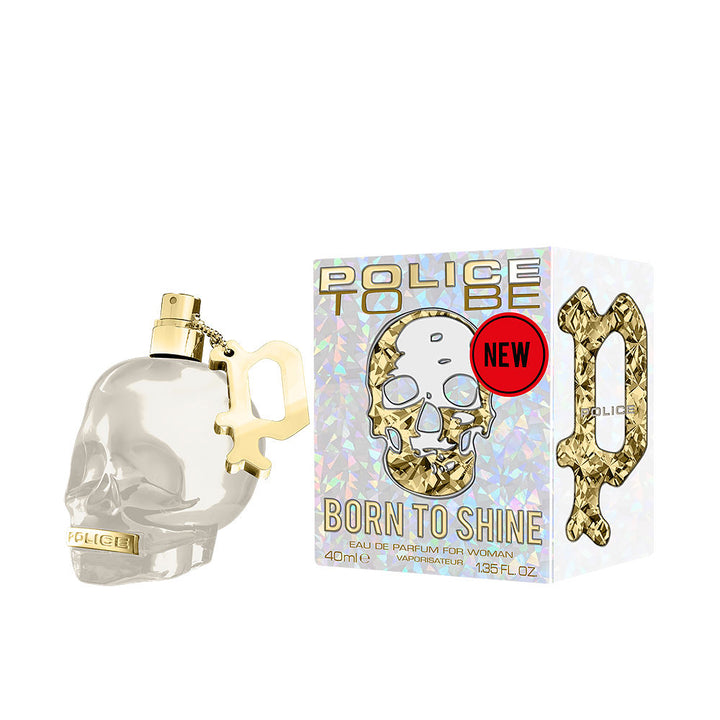 Pearl-white glass perfume bottle with gold accents, 40 ml, fruity gourmand scent