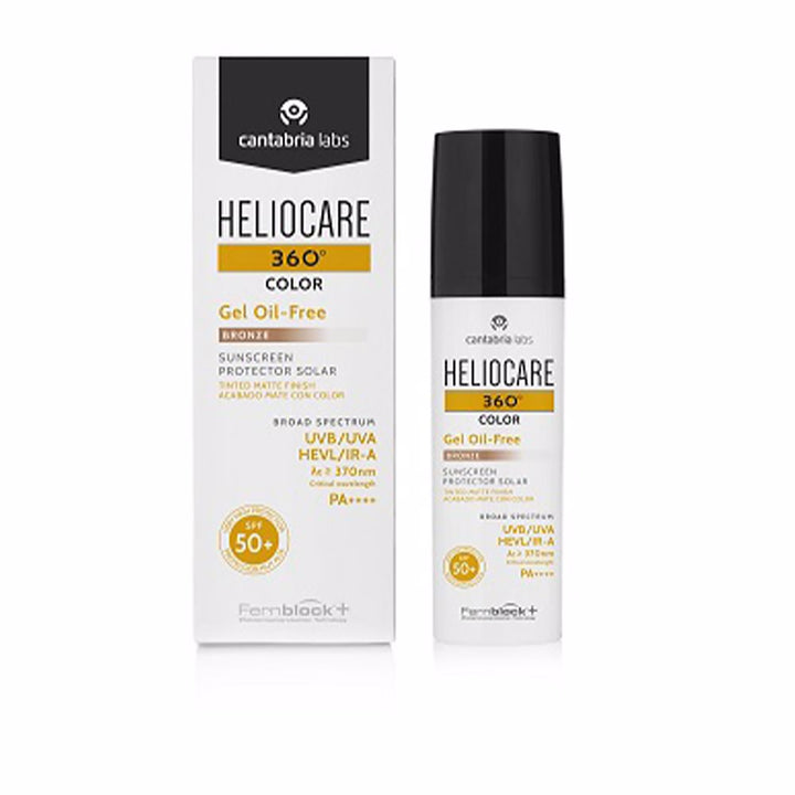 Bronze-tinted 50 ml lightweight matte face sun gel in tube