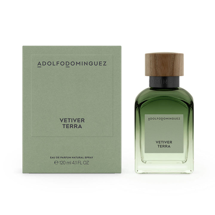 120 ml recycled glass bottle with FSC wooden cap; woody chypre perfume for Man