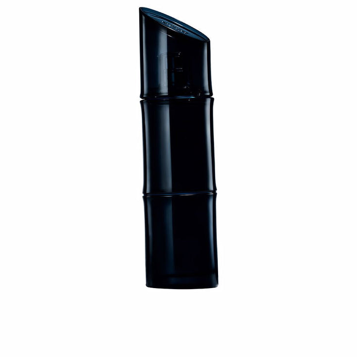 Dark glass 60 ml perfume bottle with beveled black cap, aquatic woody scent