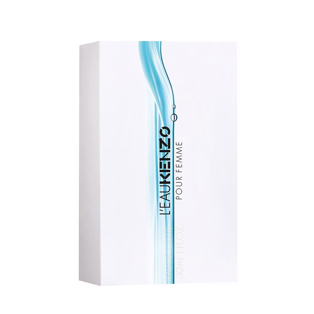 30 ml eau de toilette in clear sculpted glass flacon with wave texture