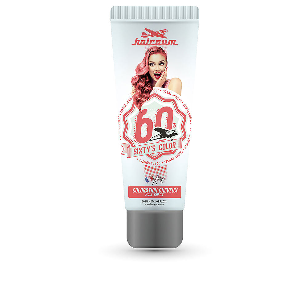 60 ml tube of coral sunset semi‑permanent hair colour, creamy texture