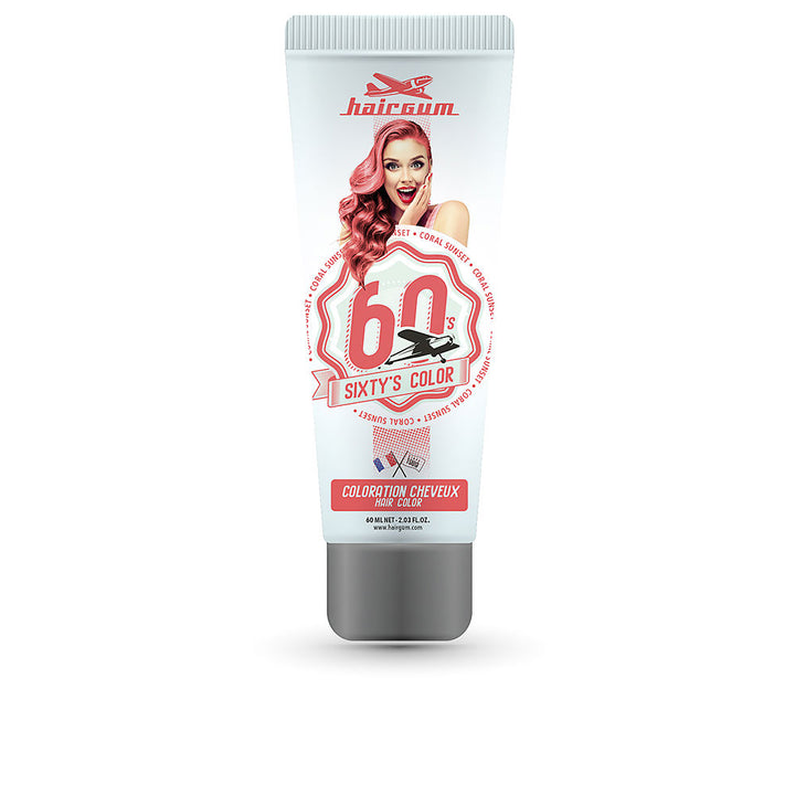 60 ml tube of coral sunset semi‑permanent hair colour, creamy texture