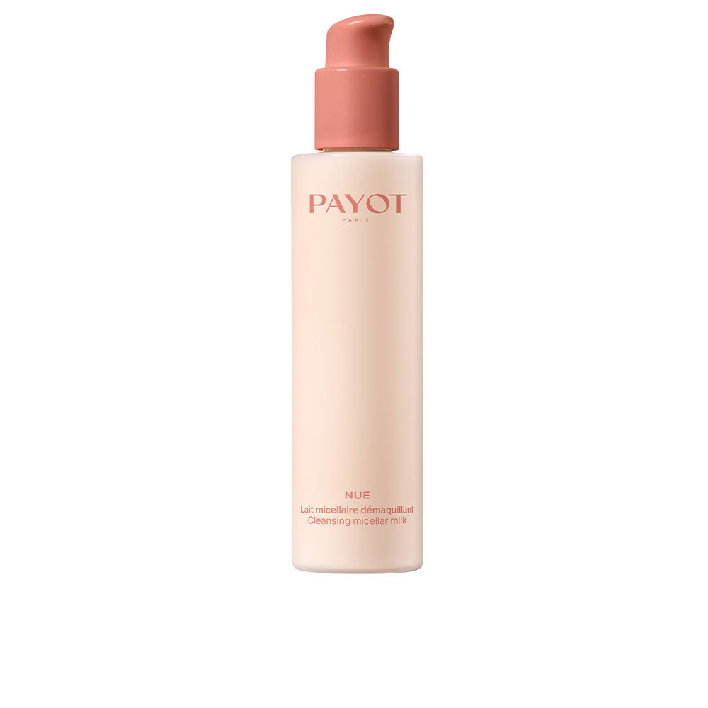 200 ml bottle of micellar cleansing milk with rose water, light milky texture