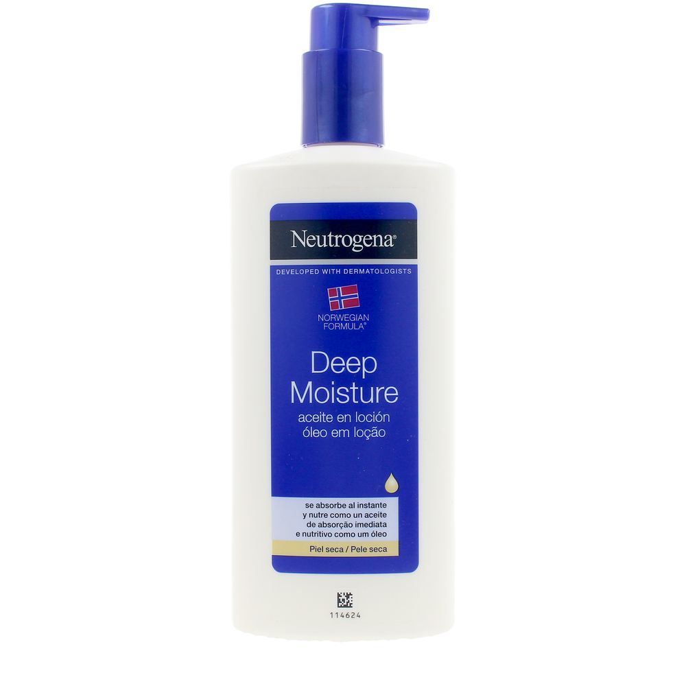 400 ml pump bottle of Pro-Ceramide almond body lotion, pale cream texture