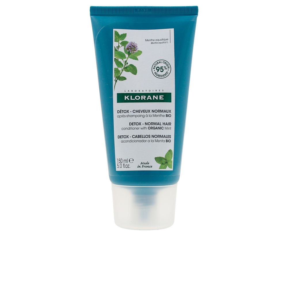 150 ml tube of mint-scented detox conditioner, lightweight creamy texture