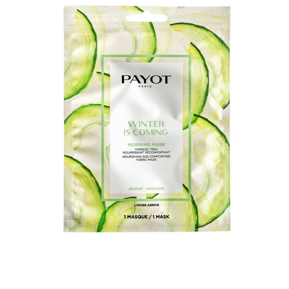 Single-use avocado sheet mask sachet for dry skin, 15-minute treatment