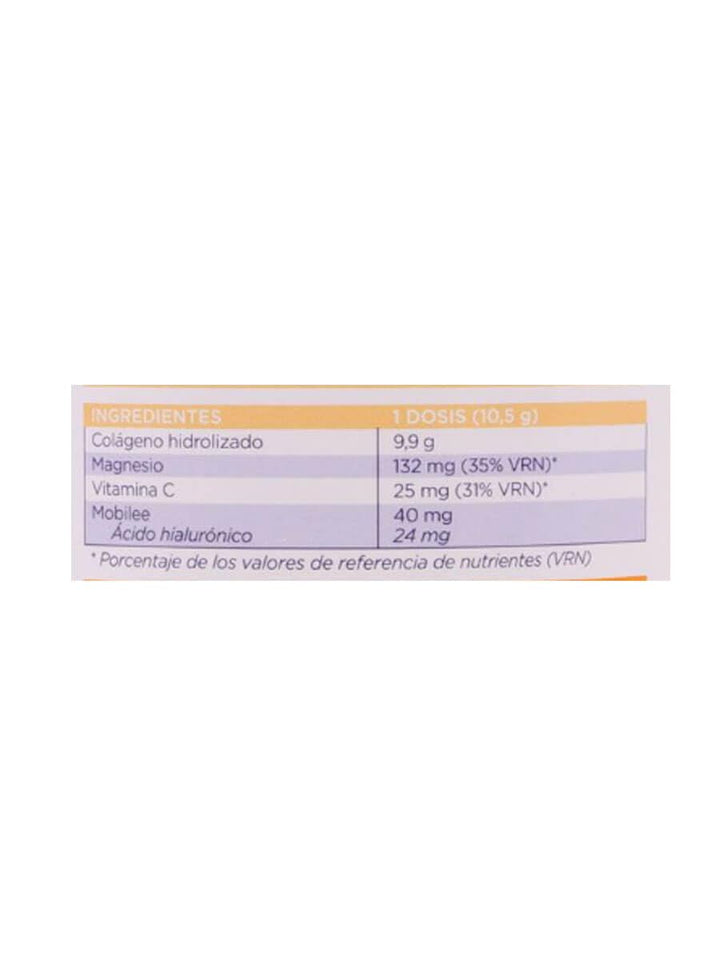 Blue, white, orange cylindrical supplement container with ingredient text blocks and joint diagram, Forté Pharma