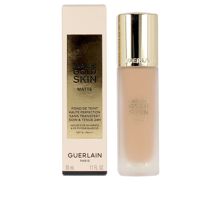 35 ml matte liquid foundation bottle, velvet finish, labelled shade 3W