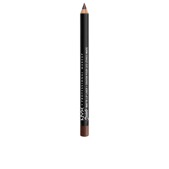 Slim matte lip liner pencil in warm brown shade &