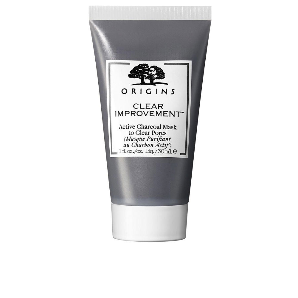 Small 30 ml jar of black bamboo charcoal clay mask, thick textured mask visible