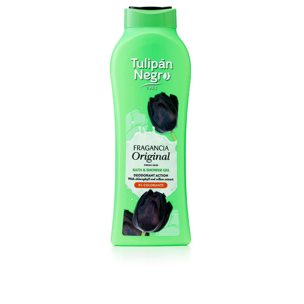 650 ml green-tinted shower gel bottle, willow and chlorophyll scent, Unisex