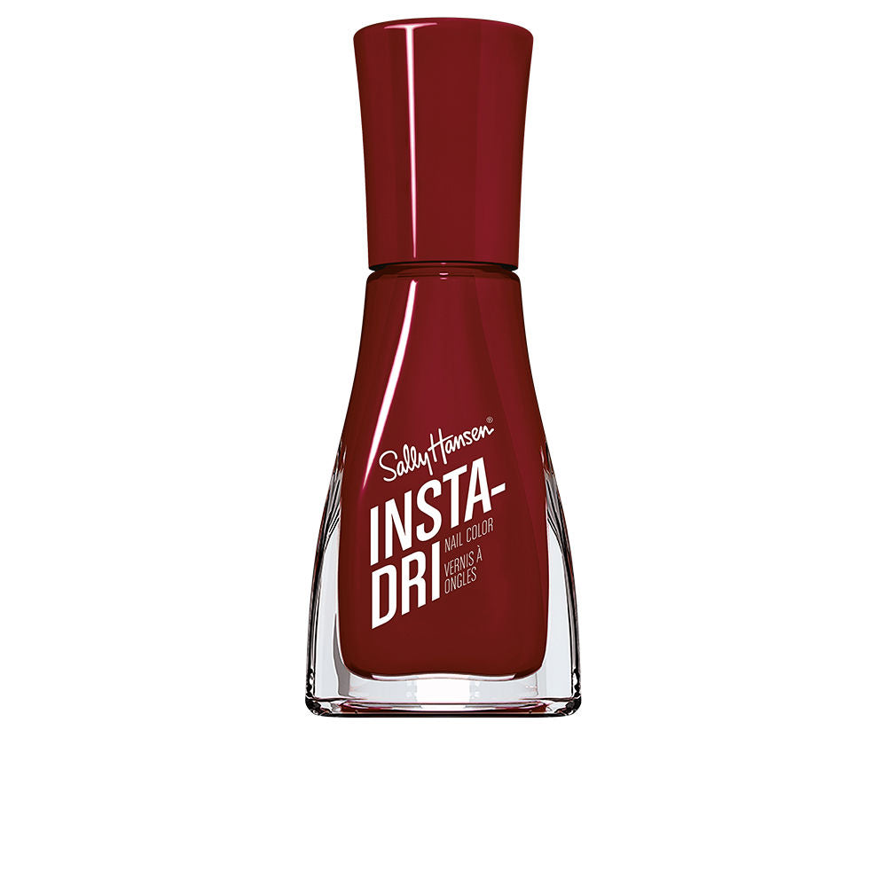 Small 9.17 ml bottle of fast‑drying red nail polish with contoured brush