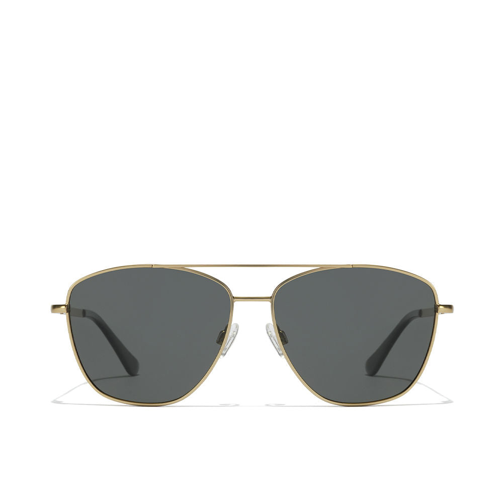 Gold metal aviator sunglasses, polarised lenses, Unisex, 57 mm