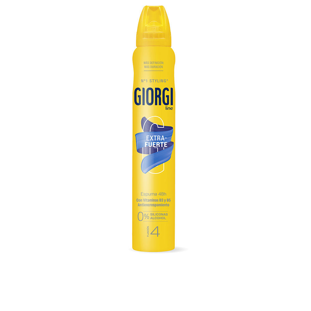 250 ml extrafuerte styling foam canister, glossy finish, Unisex hair product