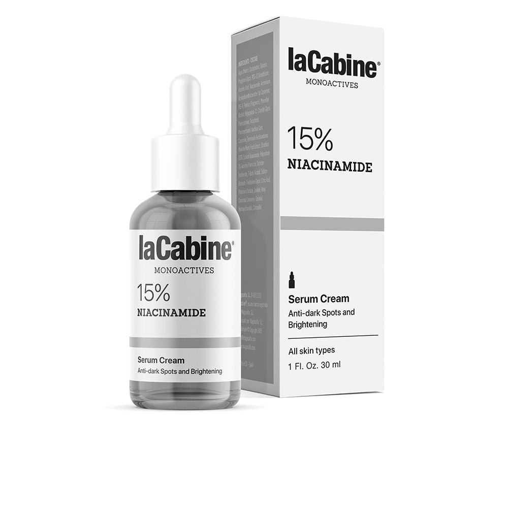 30 ml serum‑cream bottle, 15% niacinamide, hybrid treatment for Women