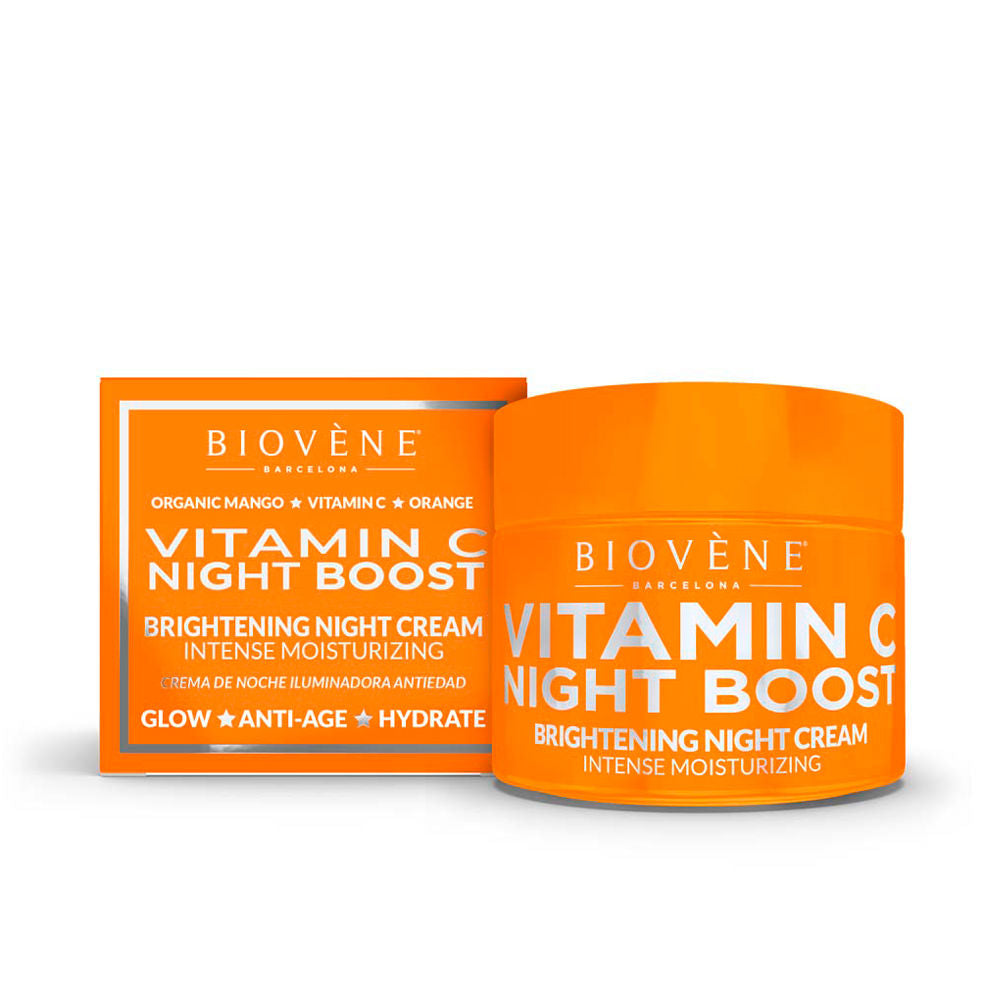 50 ml jar of Vitamin C Night Boost Cream with mango extract, evening skincare