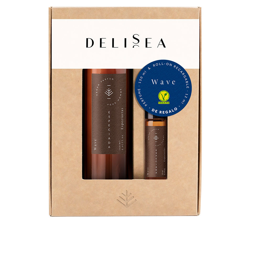 Slim perfume bottle with cedar and tonka notes, sustainable packaging for Man