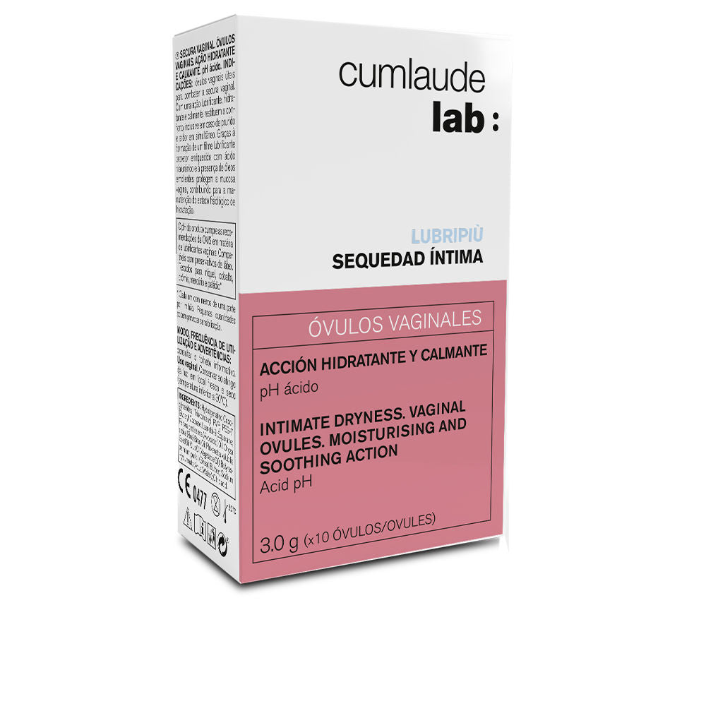 Single 3 g hyaluronic emollient vaginal ovule in smooth white finish