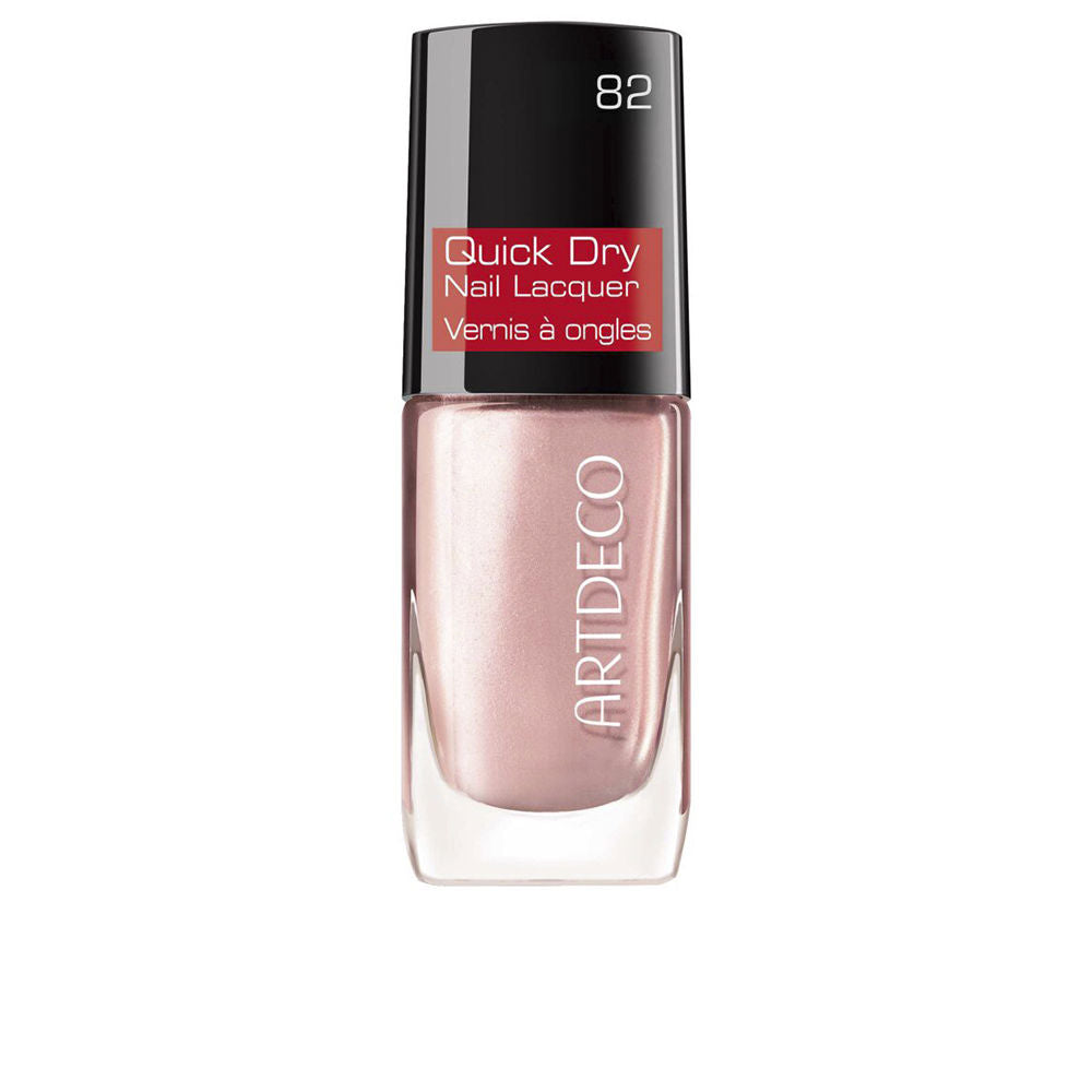 10 ml quick-dry nail polish bottle in delicate romance, glossy red-pink shade