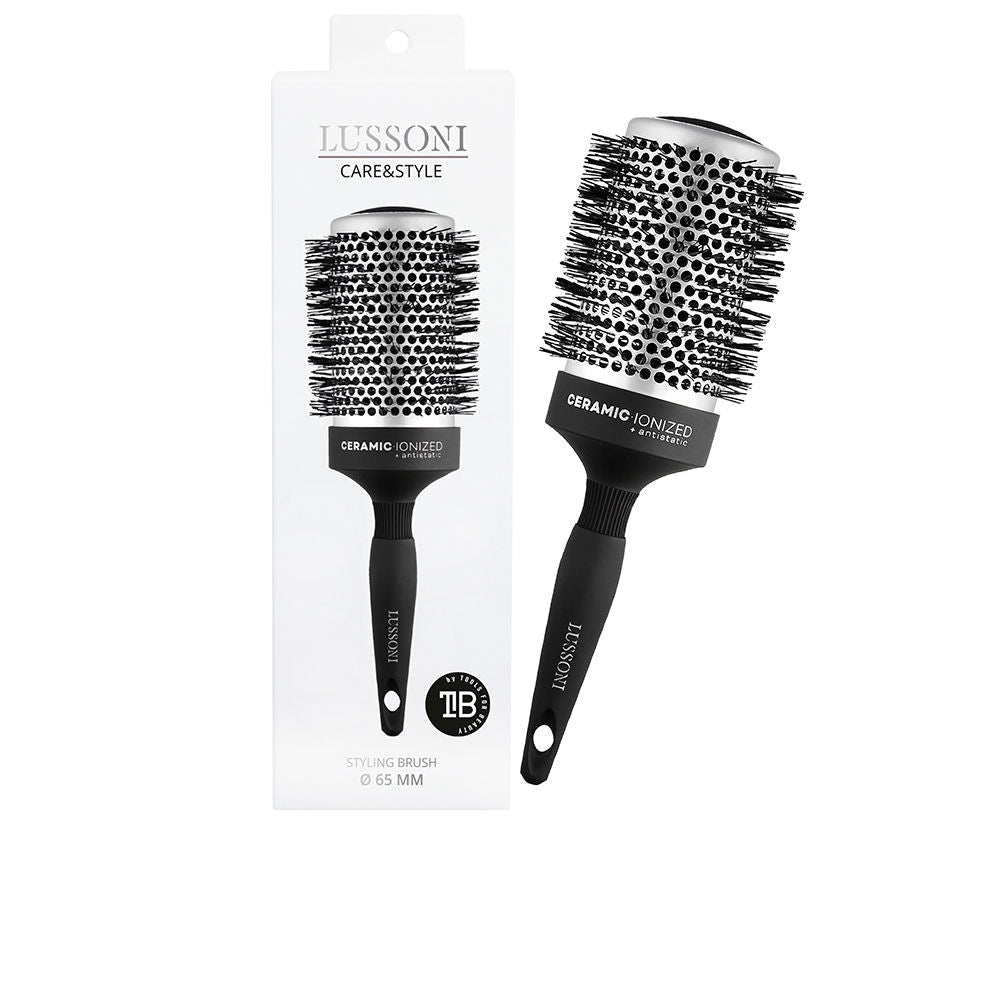 65 mm ceramic round styling brush with nylon bristles and lightweight handle