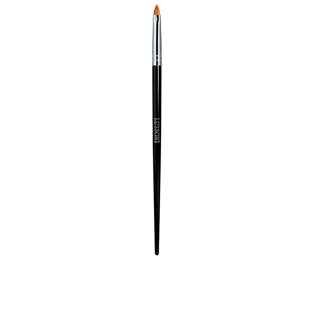 Slim natural-hair lip brush with copper ferrule and varnished wooden handle