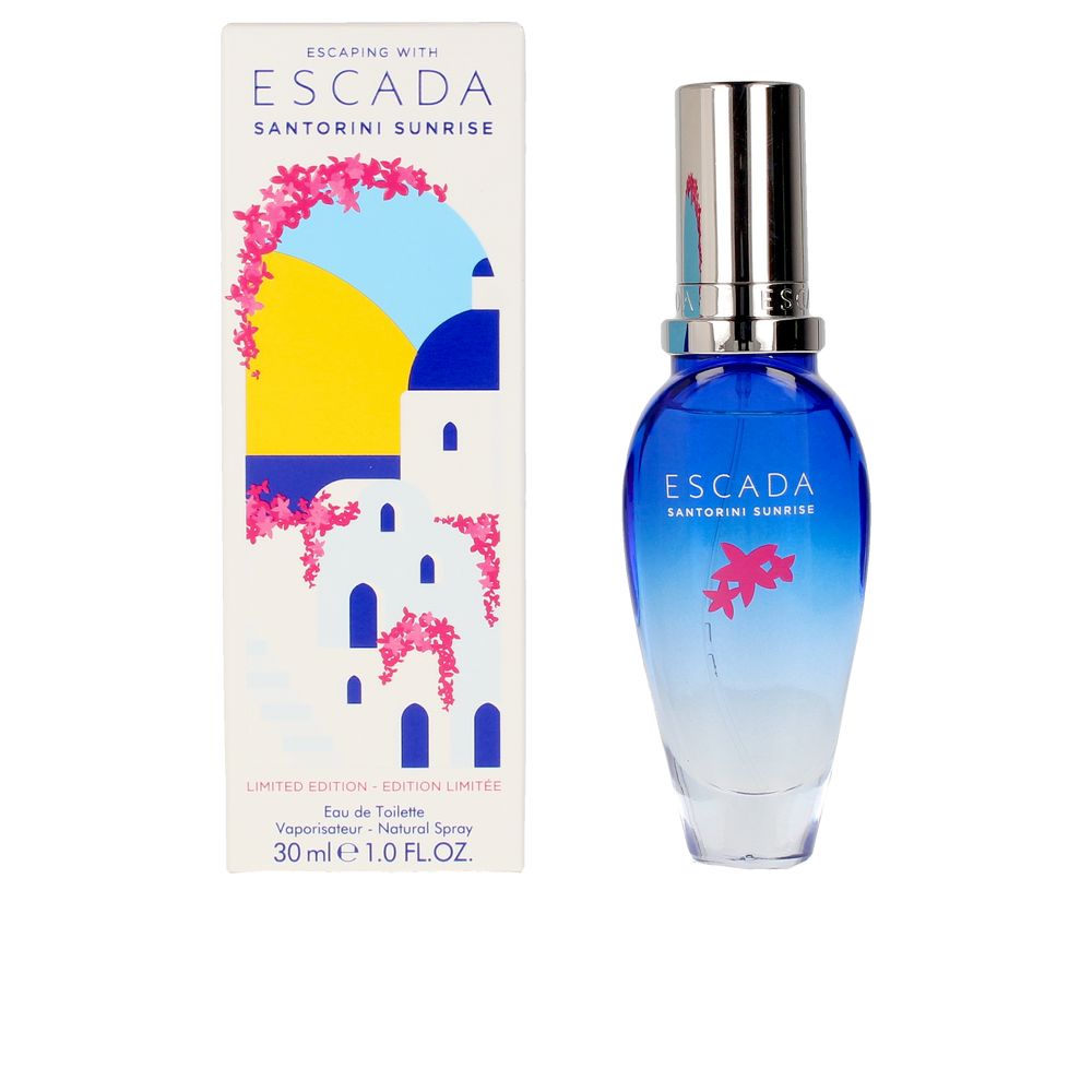 30 ml clear perfume bottle with ocean-inspired glass and blue-accented packaging