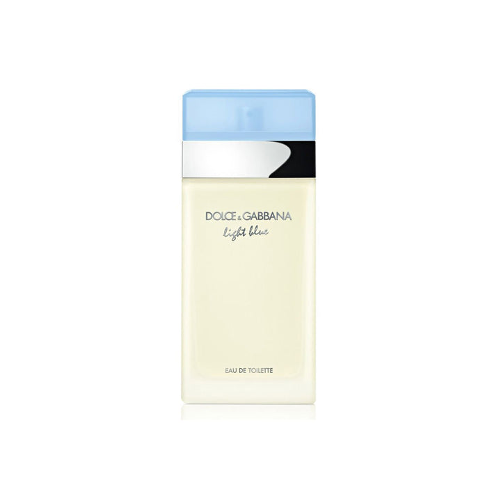 Pale-blue capped perfume bottle, 100 ml, cedar and green apple notes