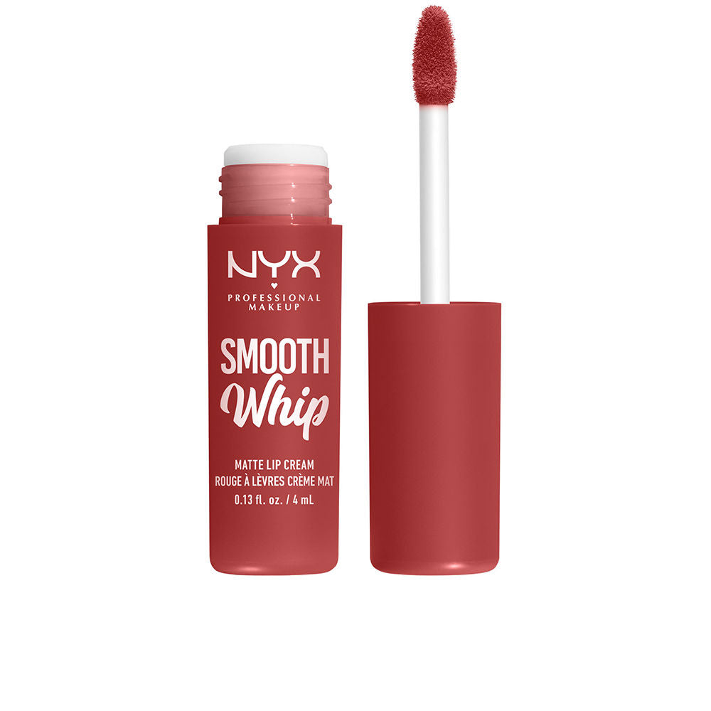 4 ml cocoa-toned whip matte lip cream in sleek tube with doe-foot applicator