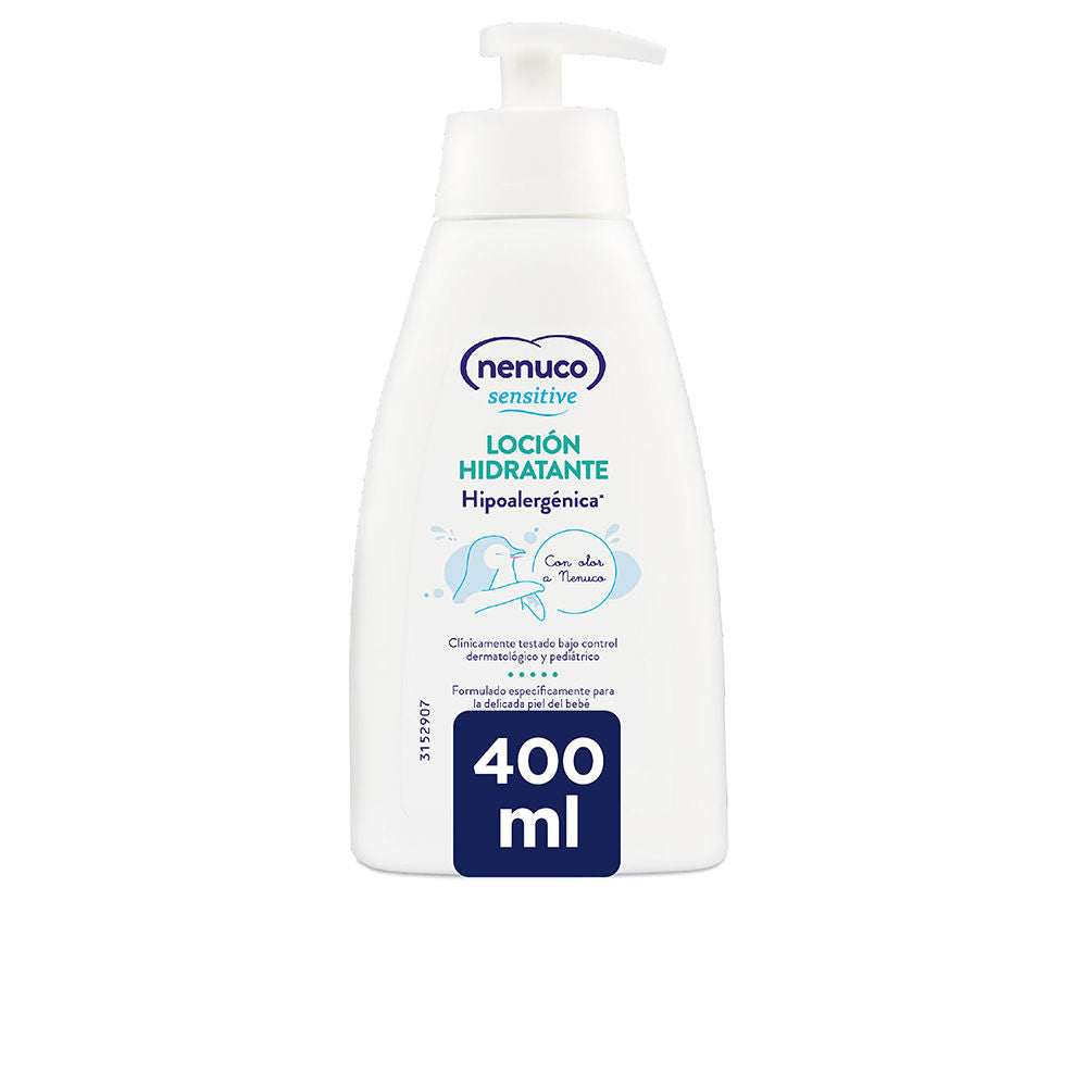 Bottle of Nenuco Sensitive moisturizing lotion for baby skin, gentle and hypoallergenic