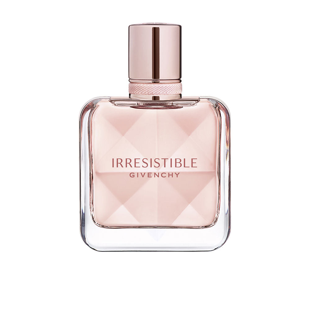 Faceted crystal 125 ml refillable perfume bottle with pink ribbon, floral woody fragrance