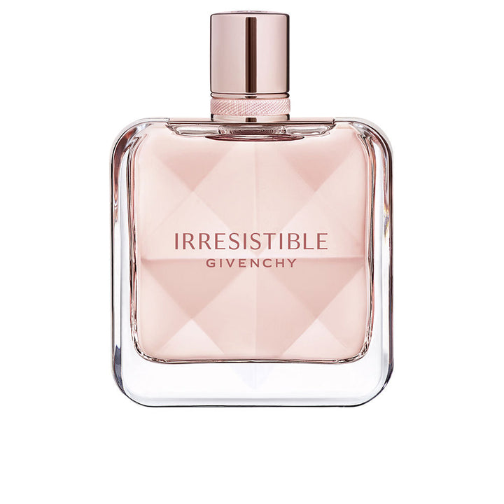 Faceted crystal 125 ml refillable perfume bottle with pink ribbon, floral woody fragrance