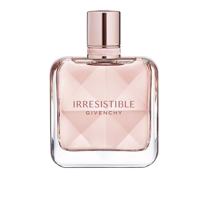Faceted crystal 125 ml refillable perfume bottle with pink ribbon, floral woody fragrance