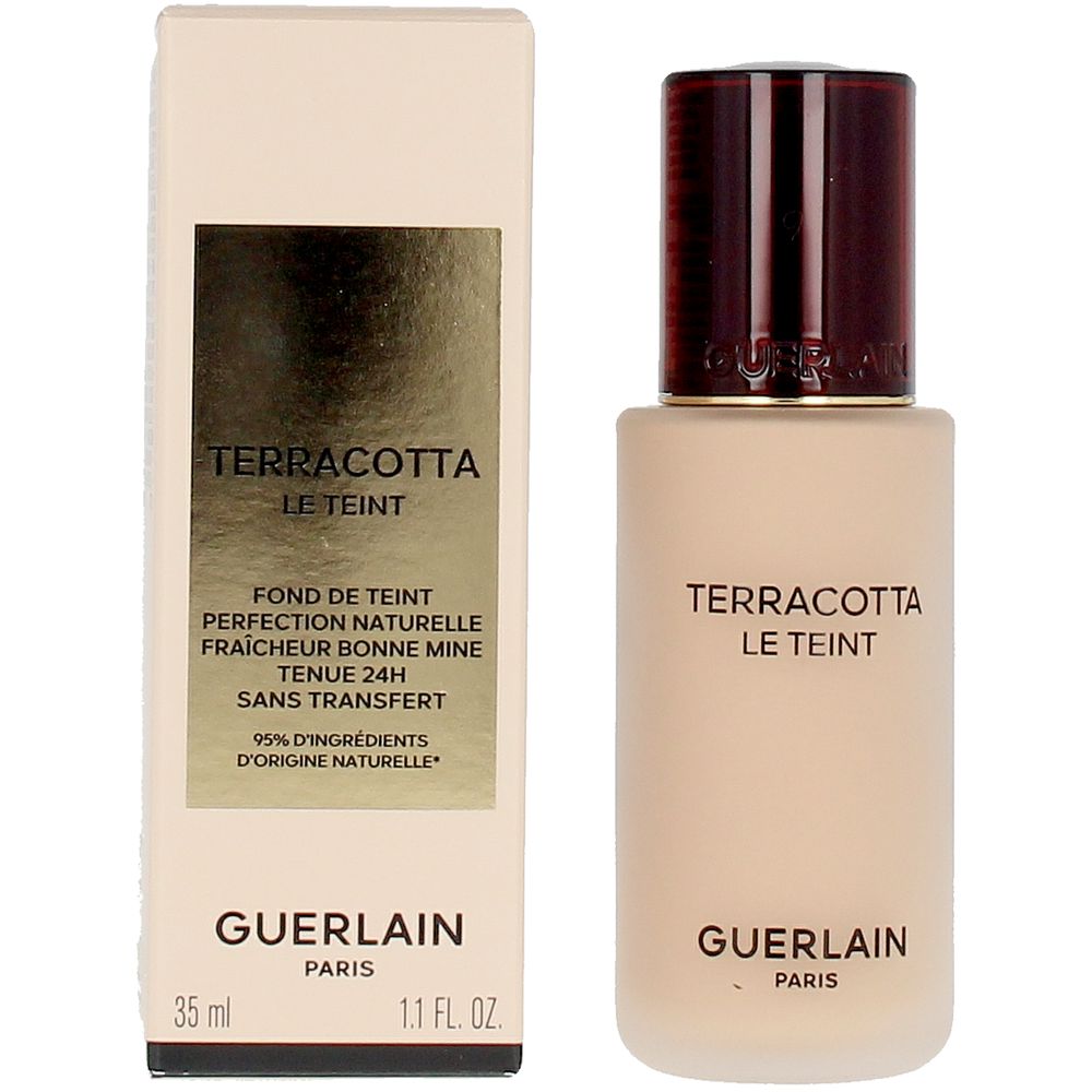 30 ml bottle of liquid terracotta foundation, light beige shade, 1N