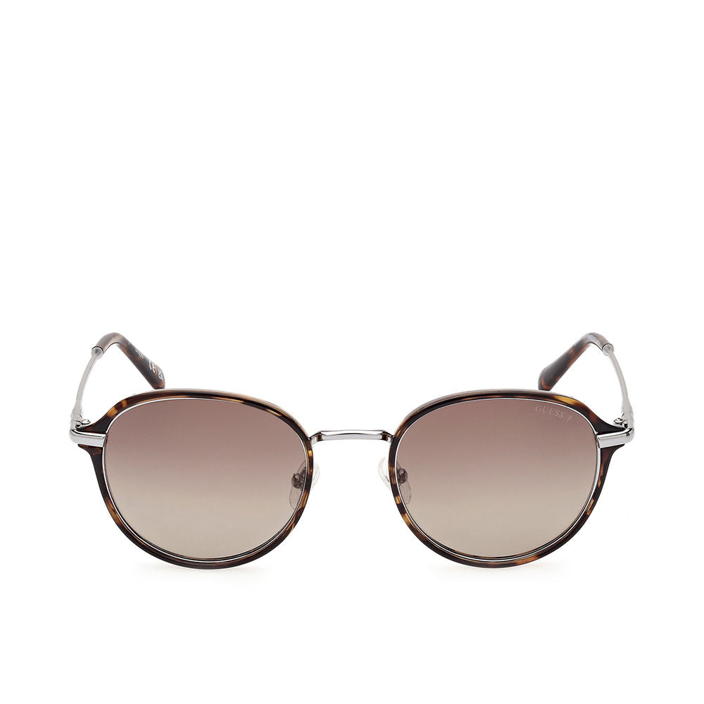 Dark habana round sunglasses with brown polarised lenses, 53 mm, 145 mm temples