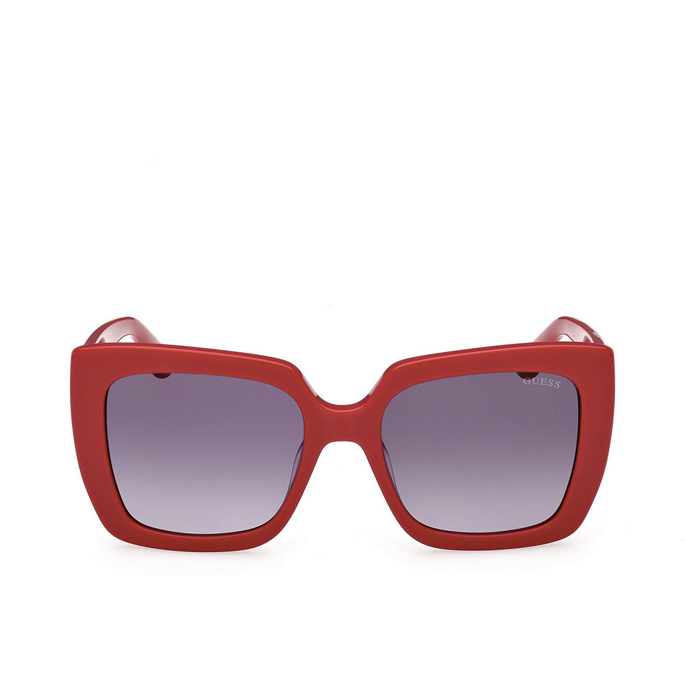 Glossy burgundy square acetate sunglasses with gradient smoke lenses, 53 mm